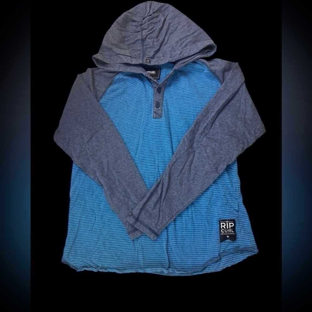 Rip Curl Kids Boy's slimfit Long Sleeve Knit. M(10-12 Big Kids).blue/gray k283